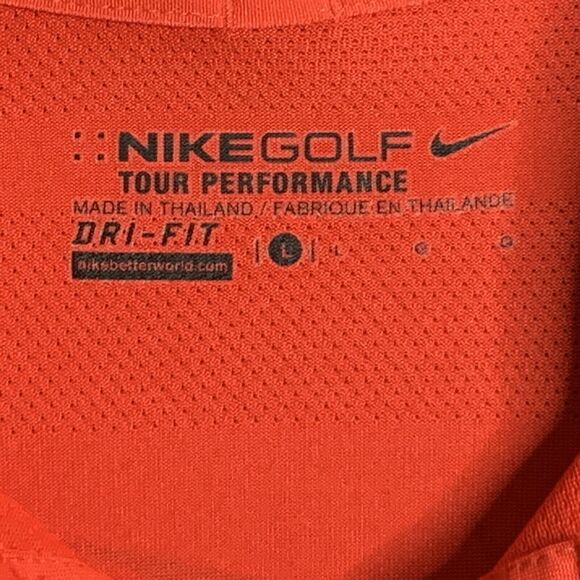 Nike Golf Polo Shirt Men Large Tour Performance Red Short Sleeve Dri Fit - Picture 5 of 12
